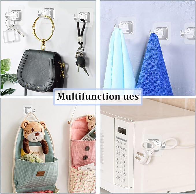 No Drill Curtain Rod Brackets No Drilling Self Adhesive Curtain Rod Holder Hooks Nail Free Adjustable Curtain Rod Hooks Curtain Hangers for Bathroom Kitchen Home Bathroom Pack of 6